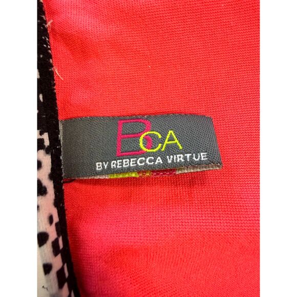 BCA By Rebecca Virtue Women Small Bikini Black White Hot Pink Geometric Strappy - Picture 2 of 9